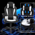 White  PC Gaming  Chair Massage  Function Office  Chair High-level Seating Comfort Chair with Adjustable Headrest